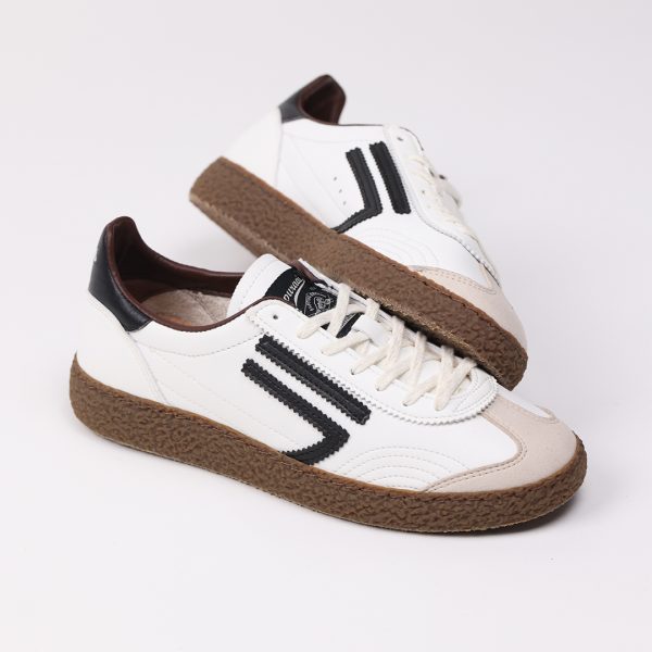 Puraai MILK Vegan Leather White Logo And Detail Black. Outsole Choccolate And Lacewhite. MILK