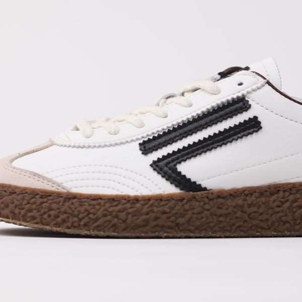 Puraai MILK Vegan Leather White Logo And Detail Black. Outsole Choccolate And Lacewhite. MILK