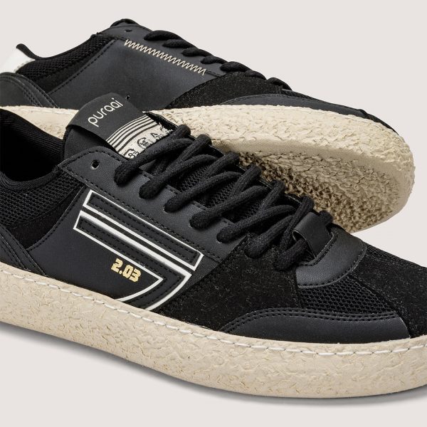 Puraai Black White Dust Vegan Sneakers CAFFÈ
