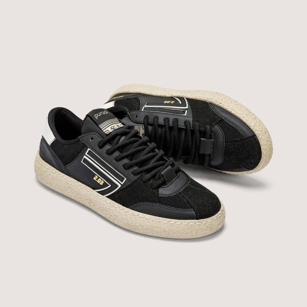 puraai Black White Dust Vegan Sneakers CAFFÈ