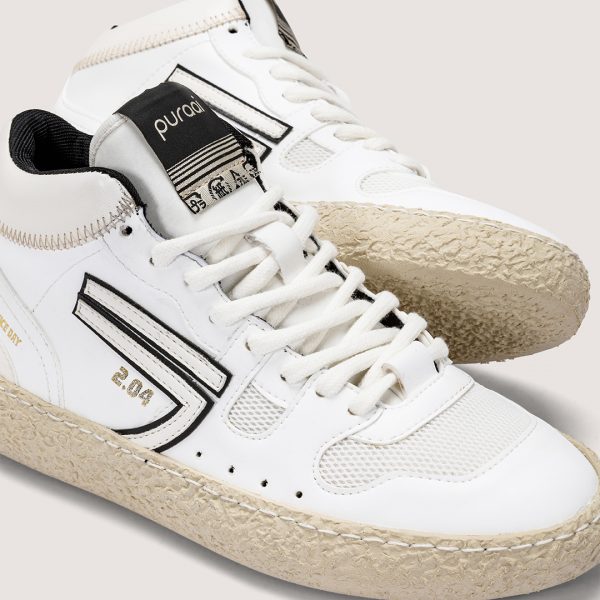 Puraai White Black Mid Vegan Sneakers GALASSIA
