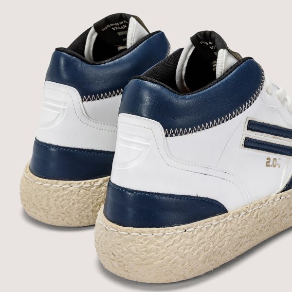 Puraai White Blue Mid Vegan Sneakers COSMO