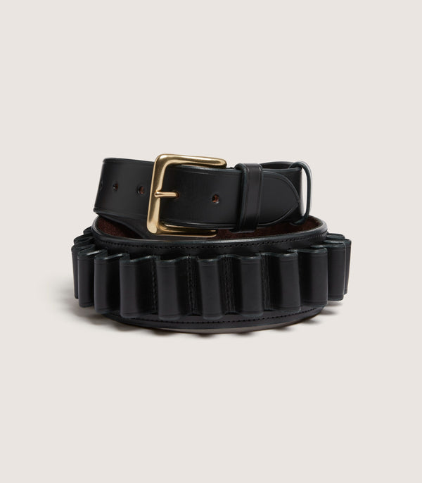 purdey 20 Gauge Bridle Leather Cartridge Belt In Dark Brown