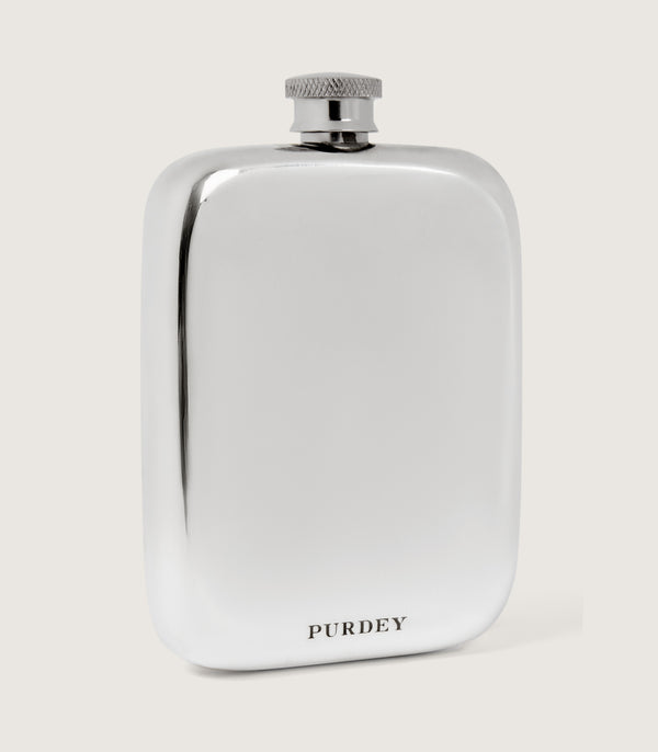Purdey 6 Oz Pewter Hip Flask With Sporter Engraving