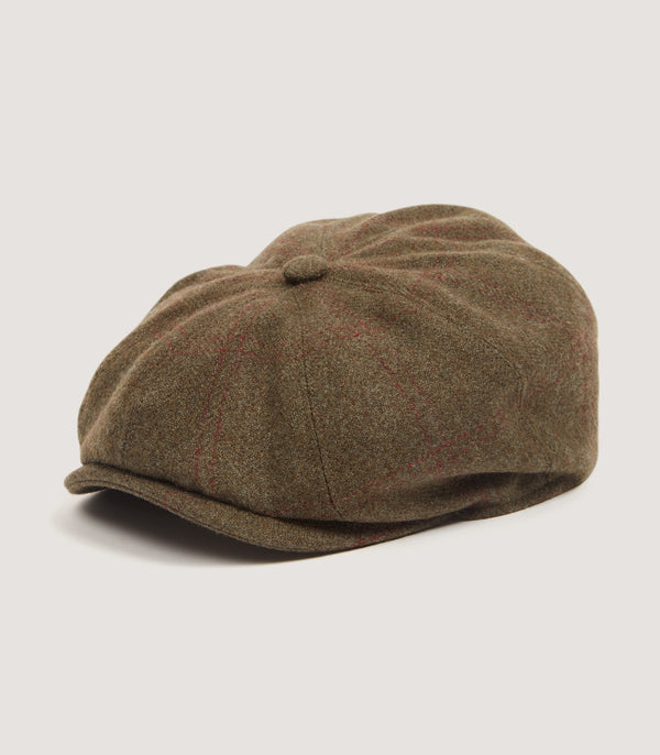 purdey Dalby Cashmere Tweed Bakerboy Cap in Legerwood