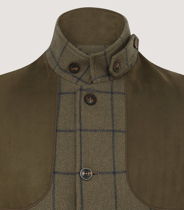 Purdey Men's Cashmere Tweed High Collar Sporting Vest In Rannoch