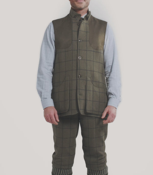 Purdey Men's Cashmere Tweed High Collar Sporting Vest In Rannoch