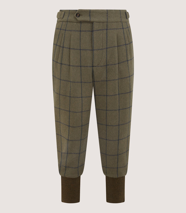 purdey Men's Cashmere Tweed Two Pleat Breek with Storm Cuff in Rannoch
