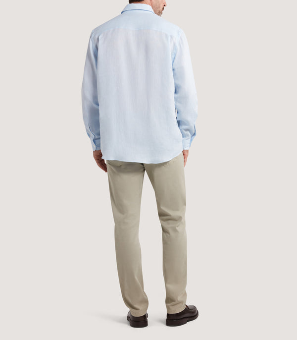 Purdey Men's Classic Linen Shirt In Cornflower Blue