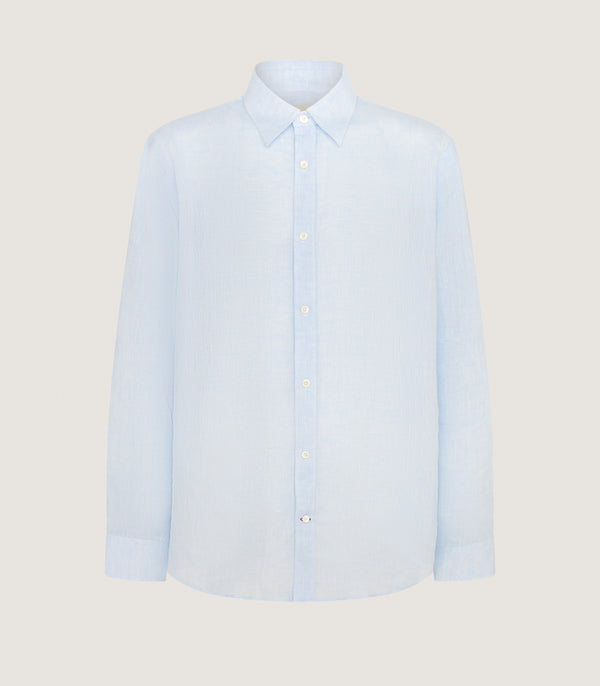 purdey Men's Classic Linen Shirt in Cornflower Blue
