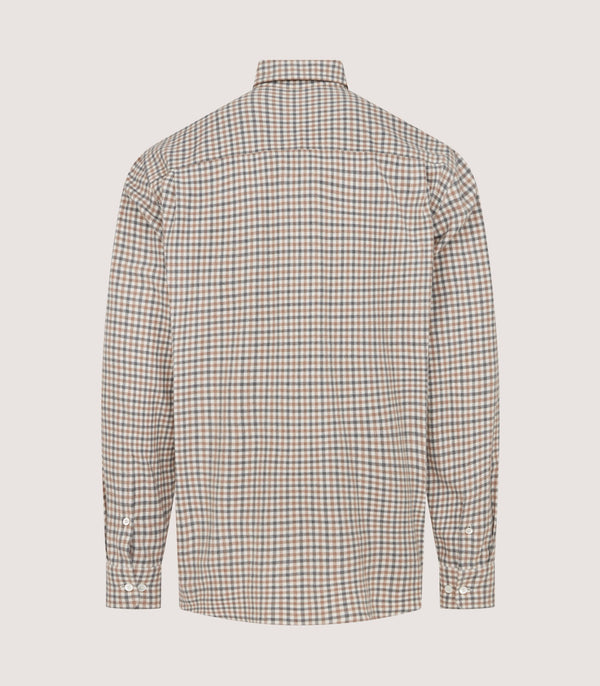 Purdey Men's Club Check Double Pocket Shirt In Taupe