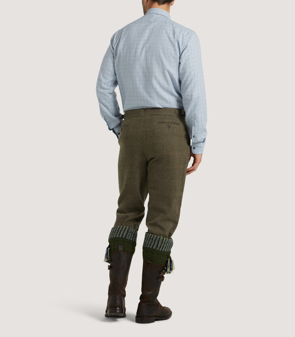 Purdey Men's Cotton Cashmere Sporting Shirt In Loch Blue