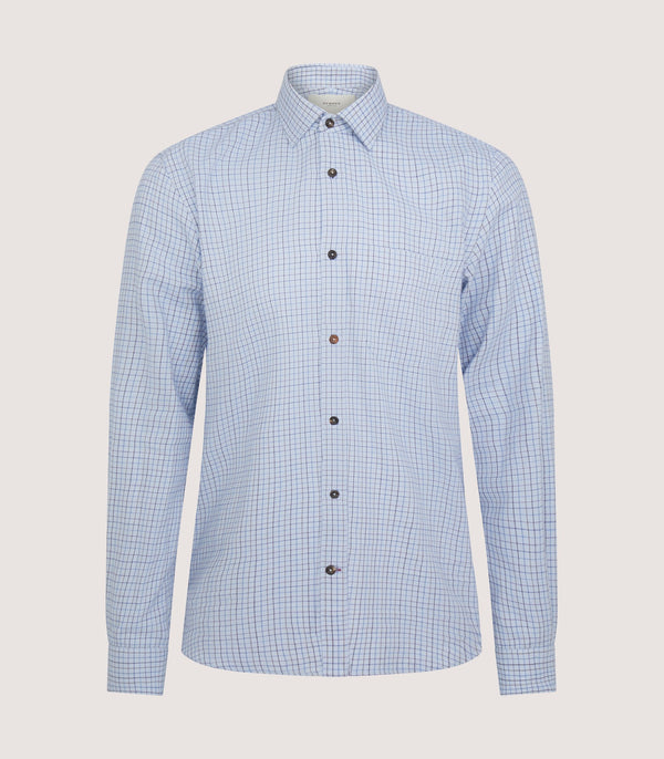 purdey Men's Cotton Cashmere Sporting Shirt In Loch Blue