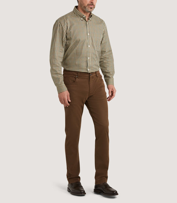 Purdey Men's Cotton Shepherd Check Single Pocket Shirt In Olive