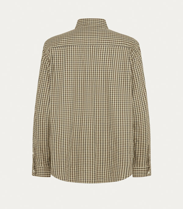 Purdey Men's Cotton Shepherd Check Single Pocket Shirt In Olive