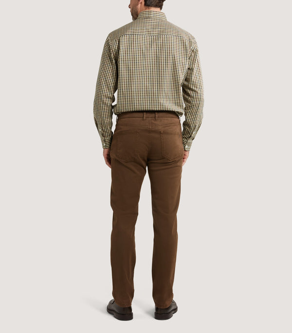 Purdey Men's Cotton Shepherd Check Single Pocket Shirt In Olive