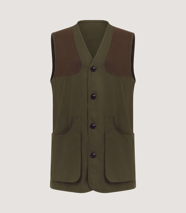 purdey Men's Dawson Lightweight Shooting Vest in Dark Green