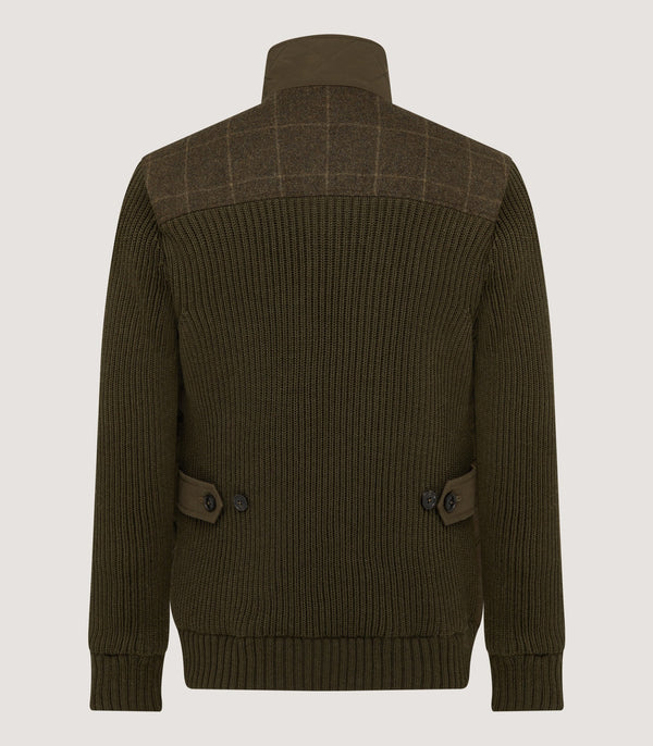 Purdey Men's Devonshire Nylon Quilted Zip Front Cardigan In Loden