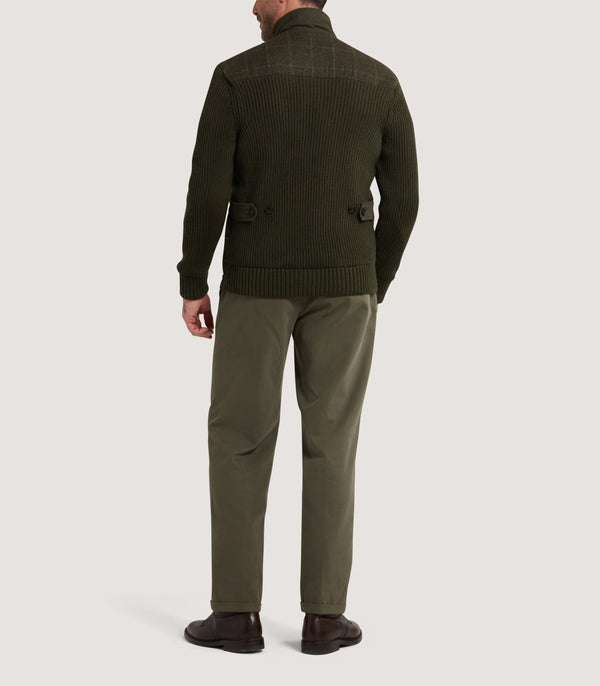 Purdey Men's Devonshire Nylon Quilted Zip Front Cardigan In Loden