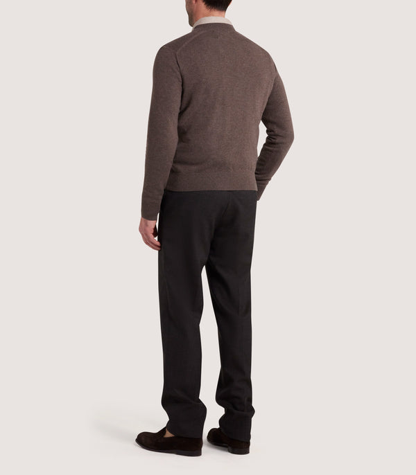 Purdey Men's Ensay British Outdoor V Neck Jumper In Oak