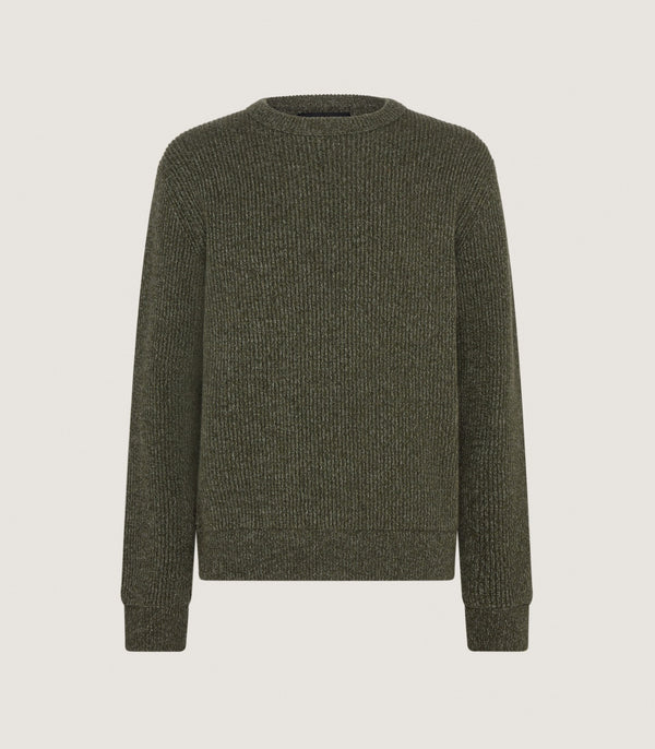 purdey Men's Glamis Cotton Wool Mouline Sweater in Loden