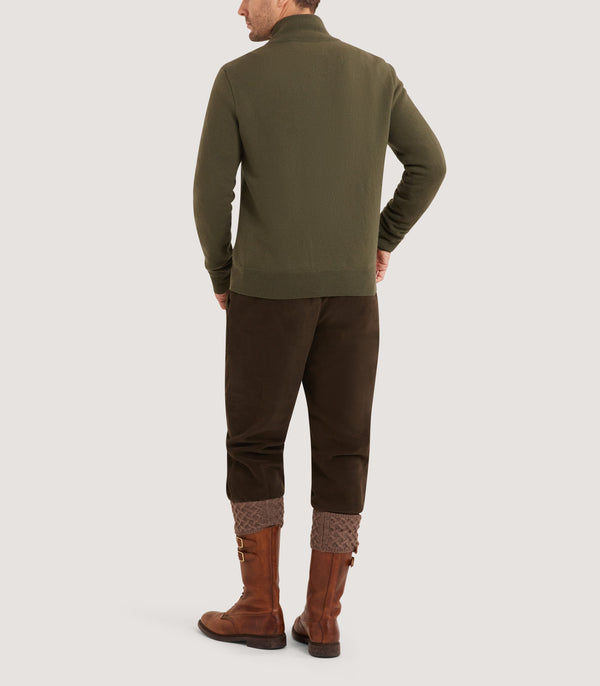 Purdey Men's Halkin Technical Zip Front Cardigan In Loden