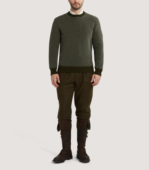 Purdey Men's Hamilton Bicolour Round Neck Sweater In Military
