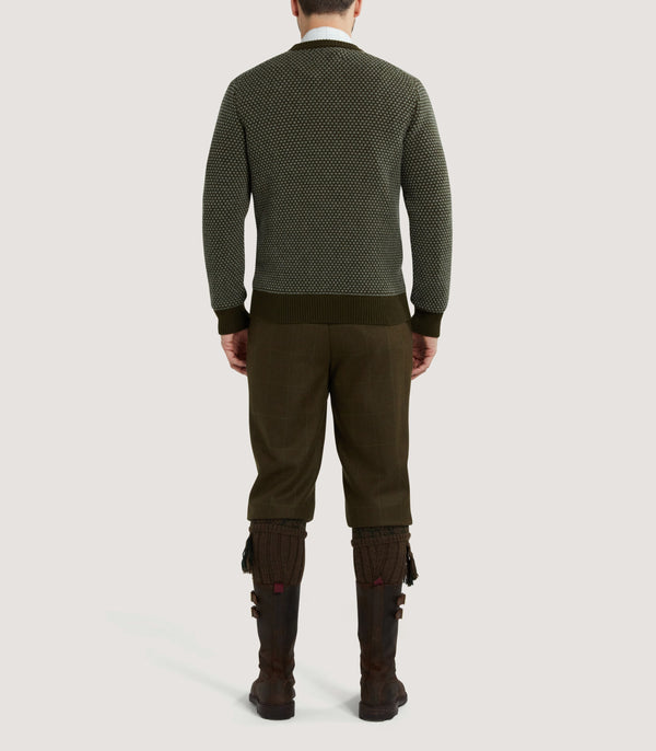 Purdey Men's Hamilton Bicolour Round Neck Sweater In Military