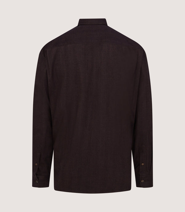 Purdey Men's Herringbone Double Pocket Shirt In Walnut