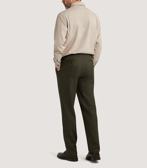 Purdey Men's Herringbone Flannel Shirt In Pale Camel