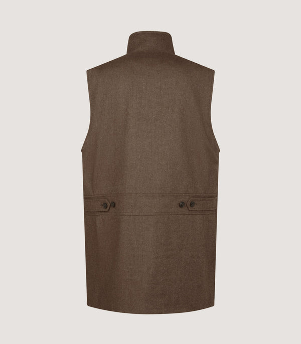 Purdey Men's High Collar Cashmere Tweed Shooting Vest In Percy