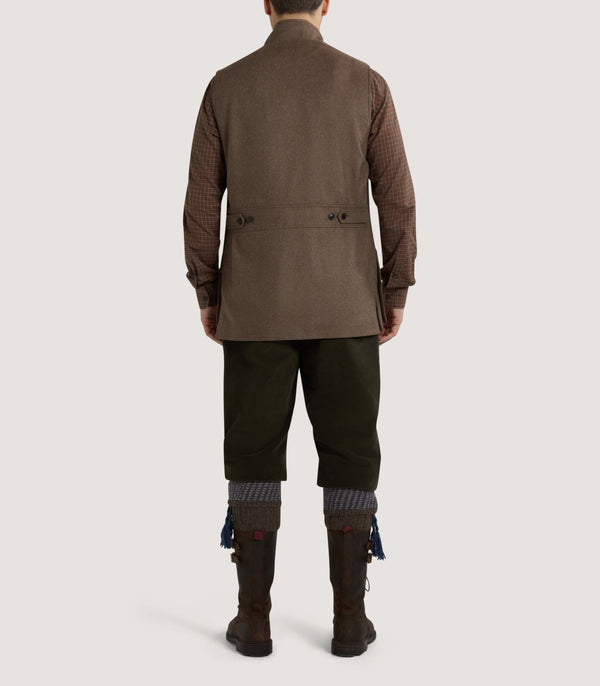 Purdey Men's High Collar Cashmere Tweed Shooting Vest In Percy