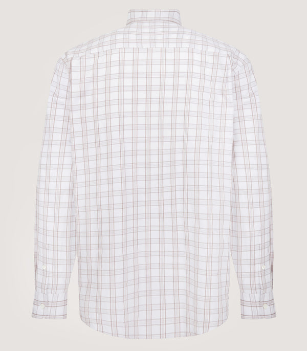 Purdey Men's Light Cotton Check Button Down Shirt In Taupe