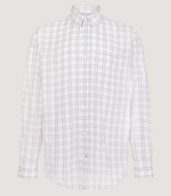 purdey Men's Light Cotton Check Button Down Shirt In Taupe