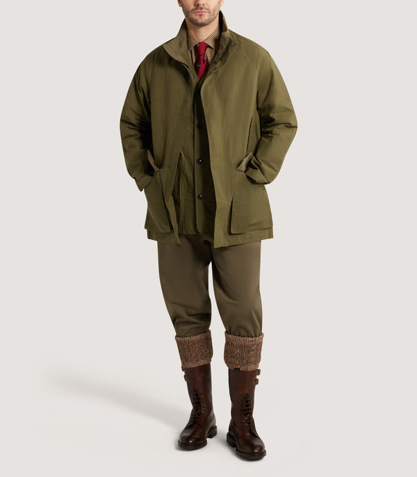 Purdey Men's Lightweight Dry Wax Field Coat In Olive