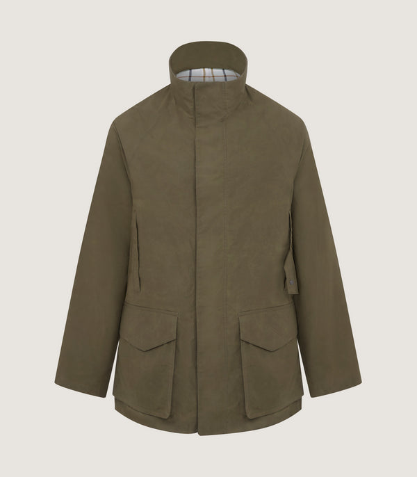 purdey Men's Lightweight Dry Wax Field Coat in Olive