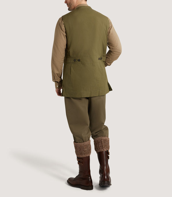 Purdey Men's Lightweight Dry Wax Sporting Vest In Olive