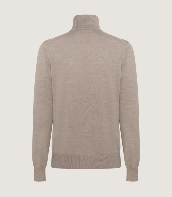 Purdey Men's Linton Quarter Zip Long Sleeve Sweater In Taupe