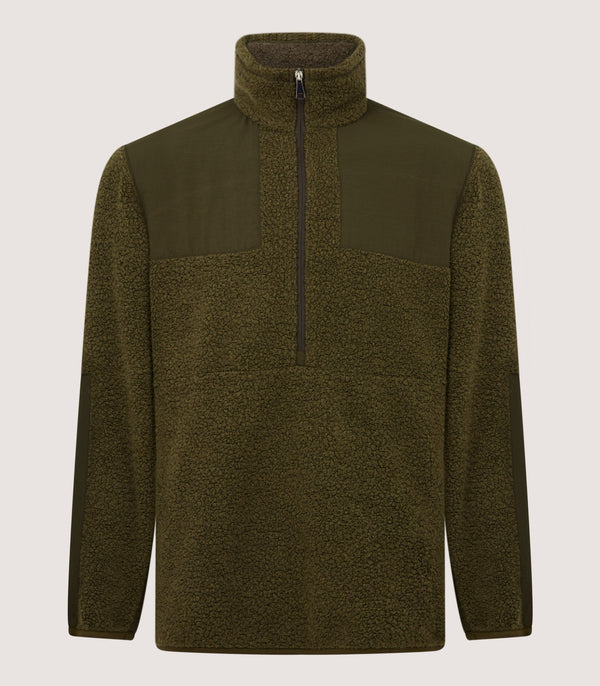 purdey Men's Merino Lux Half Zip Sporting Fleece In Lichen
