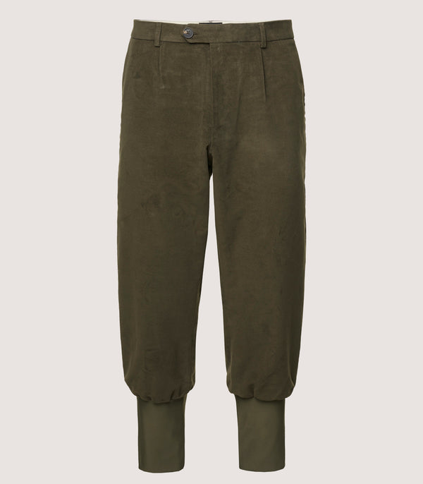 purdey Men's Moleskin Breeks With Storm Cuff In Lovat Green