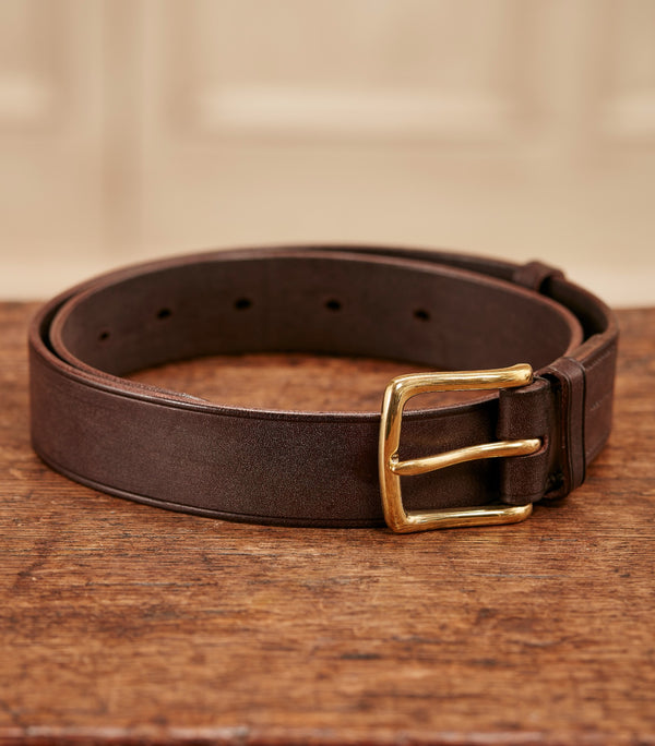 Purdey Men's Oak Bark Tanned Leather Belt In Purdey Havana