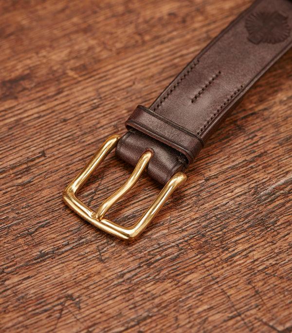 Purdey Men's Oak Bark Tanned Leather Belt In Purdey Havana