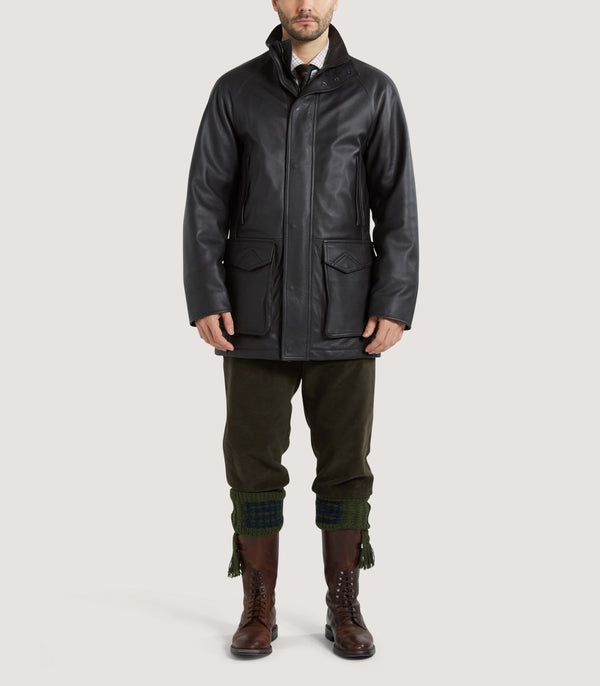 Purdey Men's Raglan Deerskin Field Coat In Dark Brown