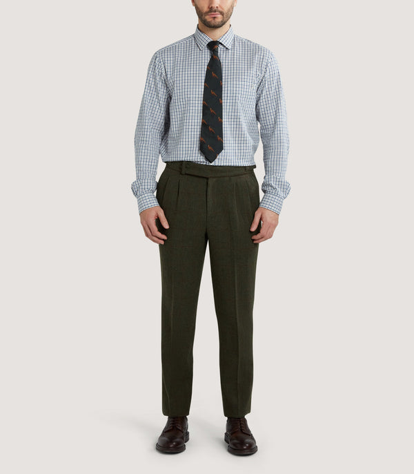 Purdey Men's Shooting Tattersall Shirt In Canvas Blue