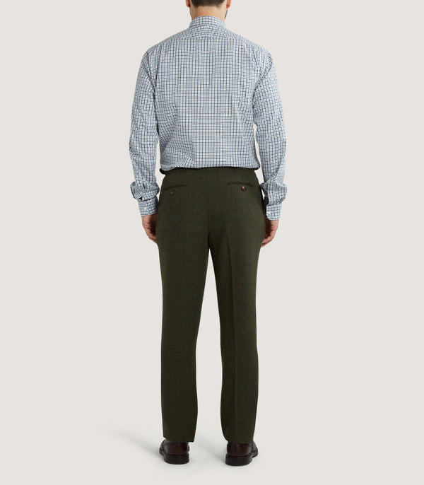 Purdey Men's Shooting Tattersall Shirt In Canvas Blue