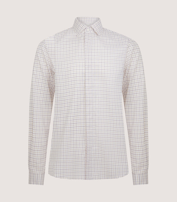 purdey Men's Summer Sporting Tattersall Double Cuff Shirt