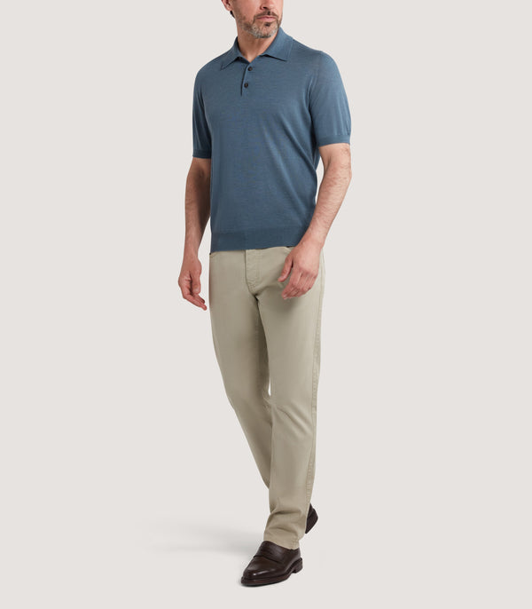 Purdey Men's Tantallon Short Sleeve Polo Shirt In Flax