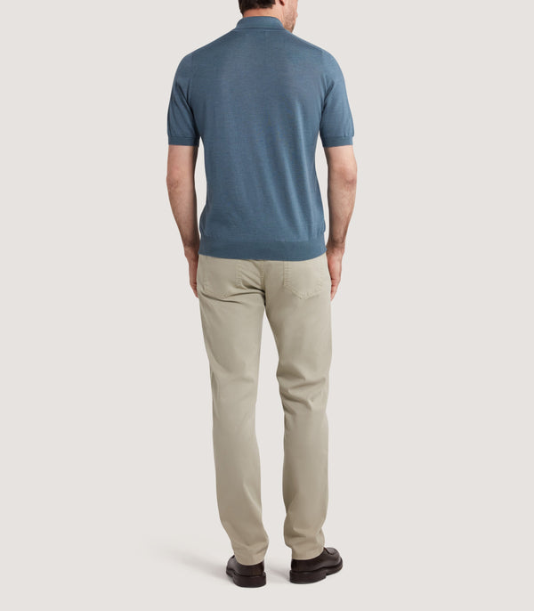 Purdey Men's Tantallon Short Sleeve Polo Shirt In Flax