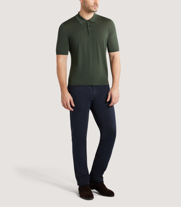 Purdey Men's Tantallon Short Sleeve Polo Shirt In Loden