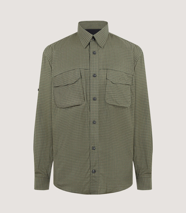 purdey Men's Technical Merino Grouse Shirt in Loden